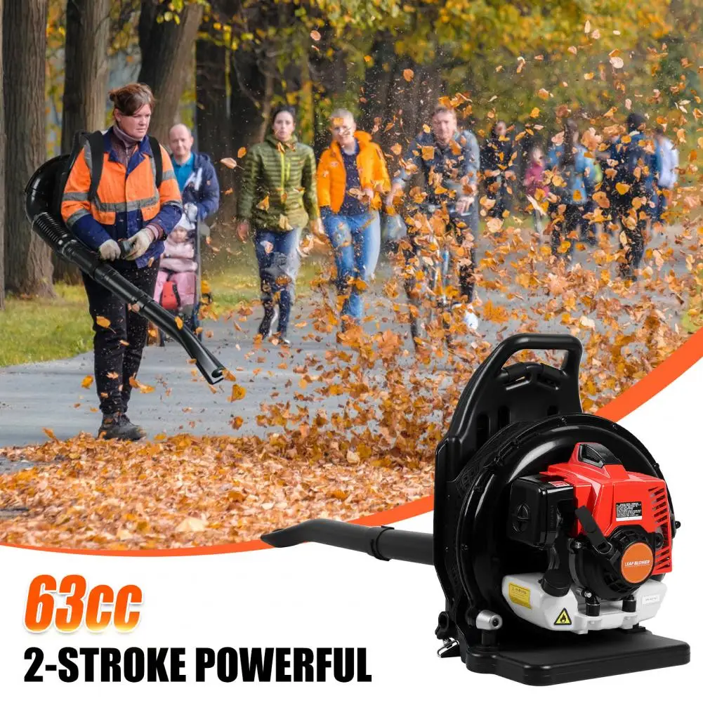 Gas Backpack Leaf Blower, 63cc 2-Stroke Engine,  700CFM, 200MPH, High-Powered Blower for Lawn Yard Cleanup, Efficient Fuel Tank