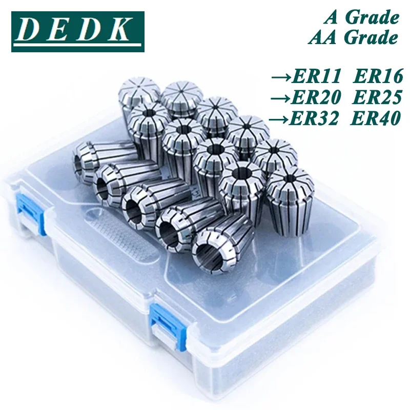 Dedk er Spring Collect Chuck er Collet Grupo Alta Precisão 0008 mm aa Clamping Er11 Er16 Er20 Er25 Er32 Er40