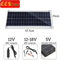 EESBAO Solar Panel Set Is Suitable for RV Camping 5V USB Mobile Phone MP3 Charger Outdoor Emergency Battery Power 100A