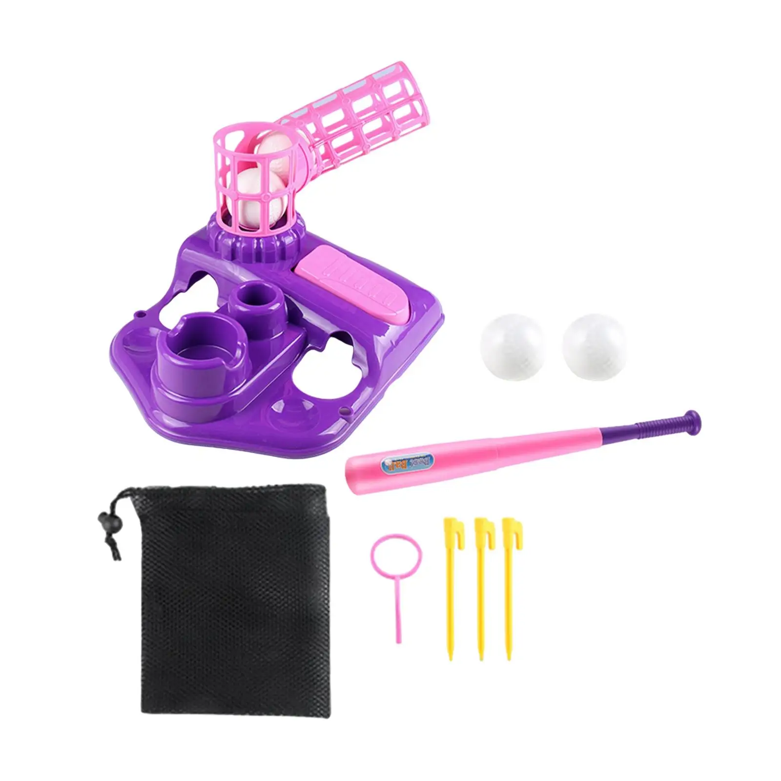 Kids Baseball Pitching Machine Retractable Bat Birthday Christmas Activities Outdoor Sports Baseball Pitcher Batting Machine