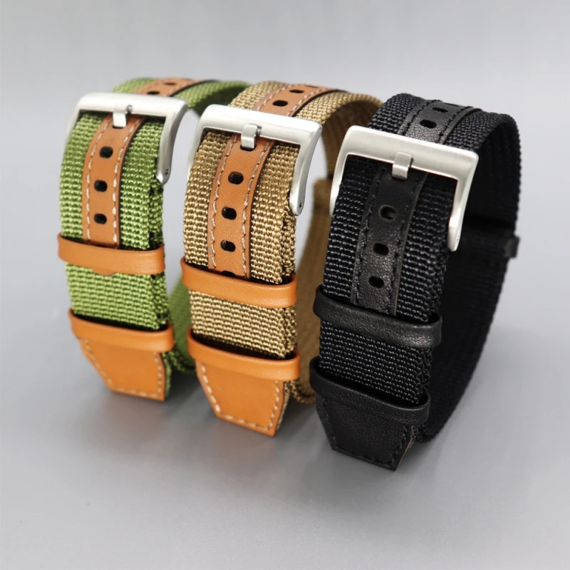 나일론 가죽 시계 밴드, 오메가 세이코 해밀턴 나토 줄루 스트랩, 밀리터리 스포츠 방수 남성용 팔찌 액세서리, 20mm, 22mm 