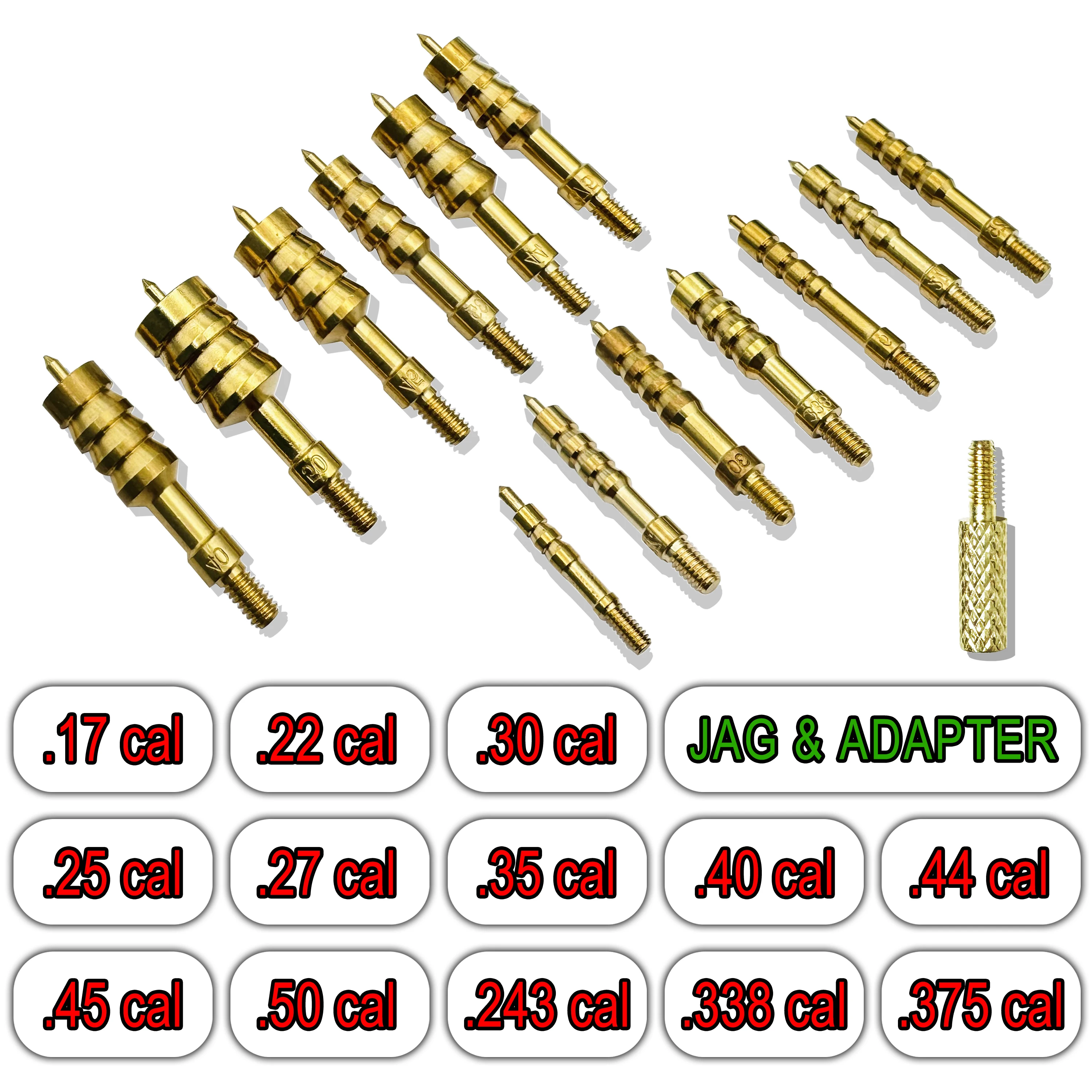 

Gun Cleaning Jag with Adapter 8/32 Thread Brass Gun Cleaning Kit for 7.62mm/.22/.243/.40/.45/.30 Caliber Patch Holder Handgun