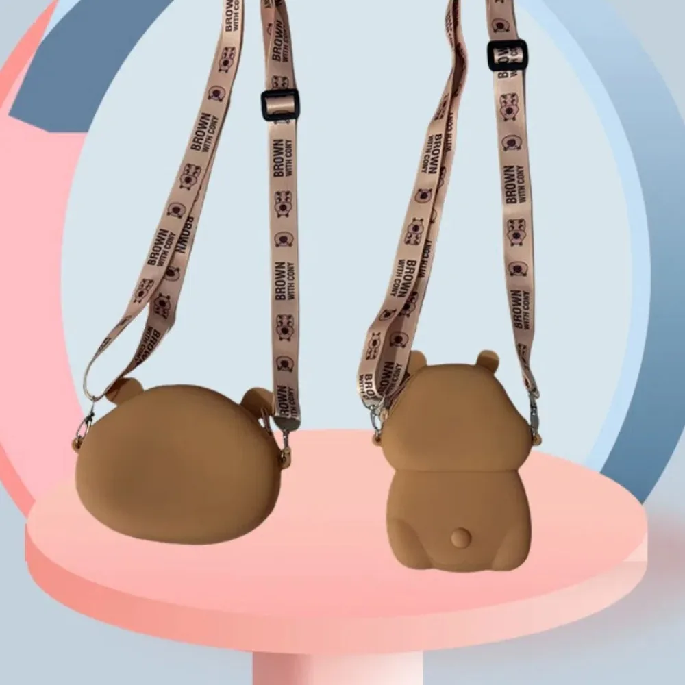 Borsa a tracolla Capybara in gel di silice Portafoglio zero Cinghie regolabili Borsa a tracolla Capybara Borsa per animali Kawaii impermeabile per bambini