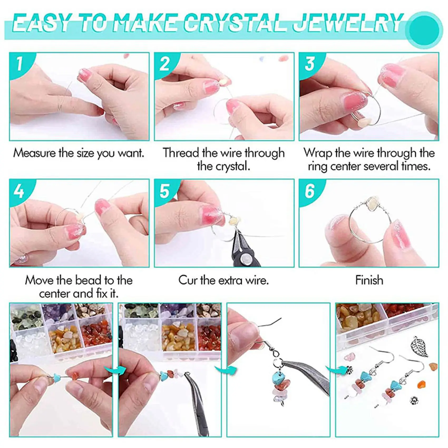 

Набор для изготовления колец CYL-2X с 28 цветными хрустальными бусинами, 1660 шт. Набор для изготовления хрустальных украшений с бусинами из драгоценных камней