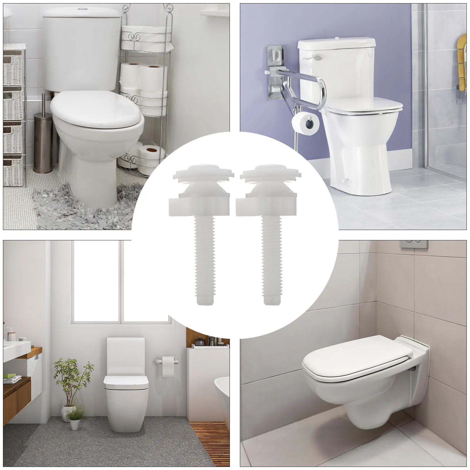 

Комплект из 4 белых универсальных крепежных винтов для сиденья унитаза, для дома, отеля, торгового центра, легко устанавливать и демонтировывать, прочные пластиковые шарниры