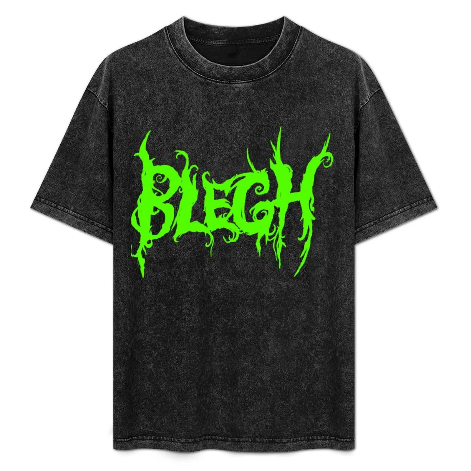 Neon Green Blegh on Black T-Shirt oversized t shirt luxury t-shirt topping graphics mens clothes