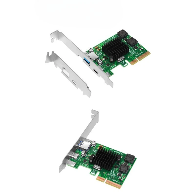 PCI-E To USB3.2 Gen2 Expansion Card Desktop Type-C Port 10Gbps Adapter USB3.1 Internal Riser Card