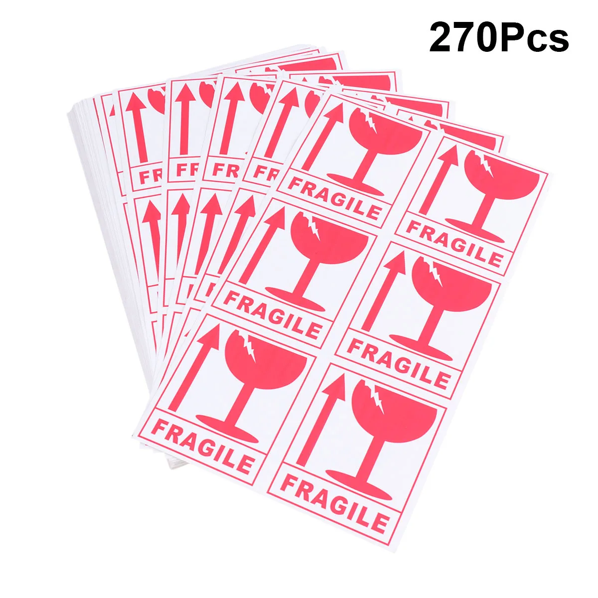 270 pcs Fragile Warning Stickers Clear Large Font Adhesive Backside For Shipping Packaging Moving Home Office Transport Decal