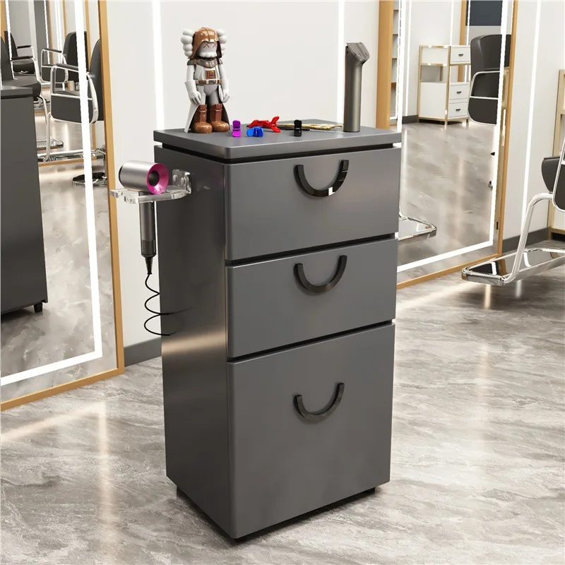 Modern Multifunctional Barber Shop Cabinet Hairdresser Tool Table with Multi-Layer Storage Rack Salon Furniture for Bedroom