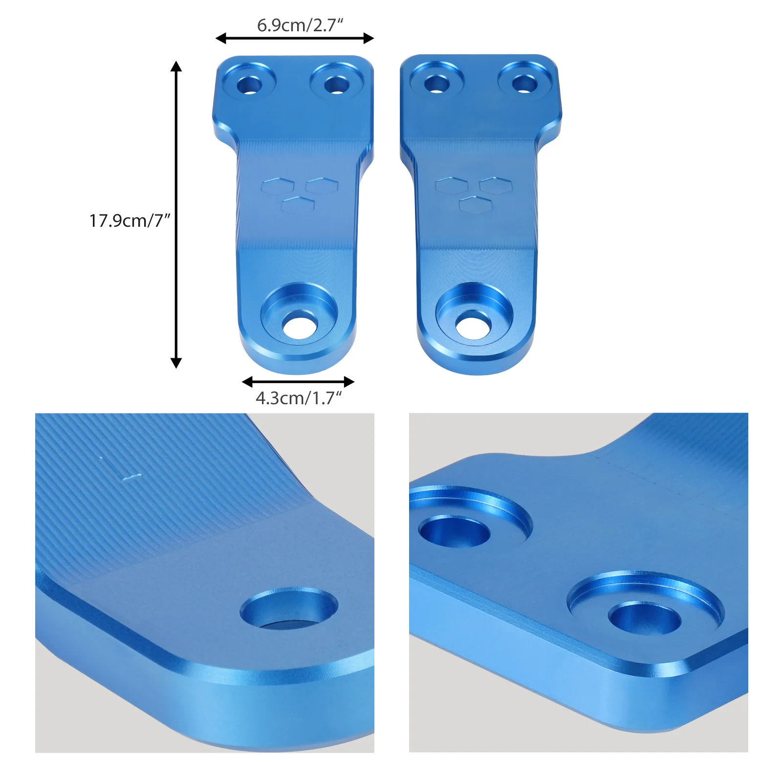 BEVINSEE Aluminium 12mm Vordere Rahmengestärkung für VW Golf MK7 MK8 für Tiguan Jetta, für Audi A3 S3 RS3 8V/8Y TT/TTRS 8S Q3 Q2 – Detail 2