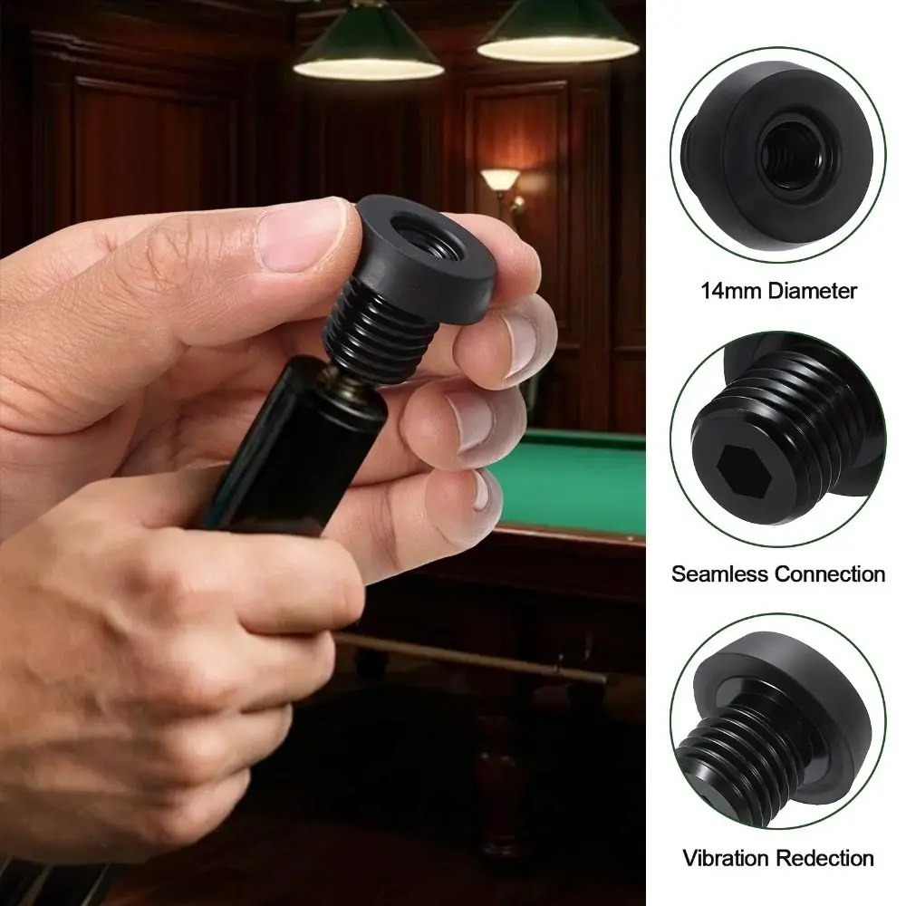 Rubber Billiard Cue Rubber Bumper Aluminum Lightweight Design Billiard Cue Bottom Cover Falling Resistance 14MM Pool Cue Block