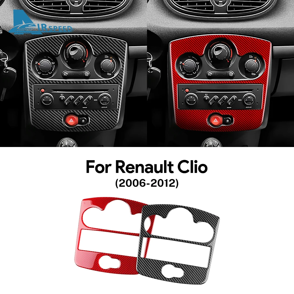 Real Soft Carbon Fiber Sticker For Renault Clio 2006 2007 2008 2009 2010 2011 2012 Car CD AC Panel Interior Accessories