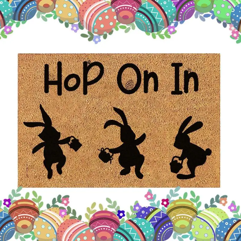 

Easter Door Mat Spring Outdoor Non-Slip Doormat Bunny Floor Mat Cartoon Indoor Outdoor Carpet Unique Cute Holiday Decorations