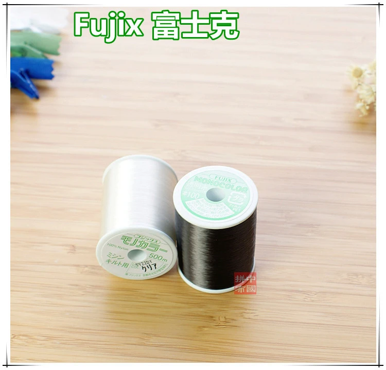 JAPAN Fujix Super fine  black white Sewing thread transparent invisible line  500meters/roll  NO.100