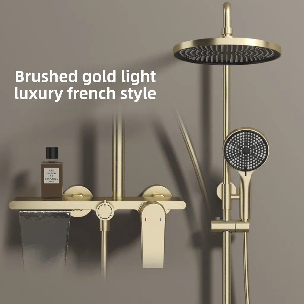 

Простой медный душевой набор, горячий и холодный водопад, ванная комната, отель, домашнее использование