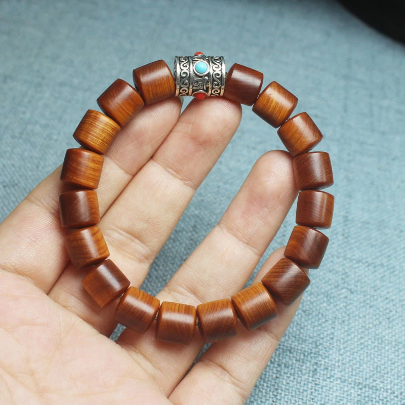 

Браслет из бусин из древесины баньяна, 10 мм, с эффектом состаренного красного масла, унисекс, для самостоятельного изготовления буддийских украшений из бусин.