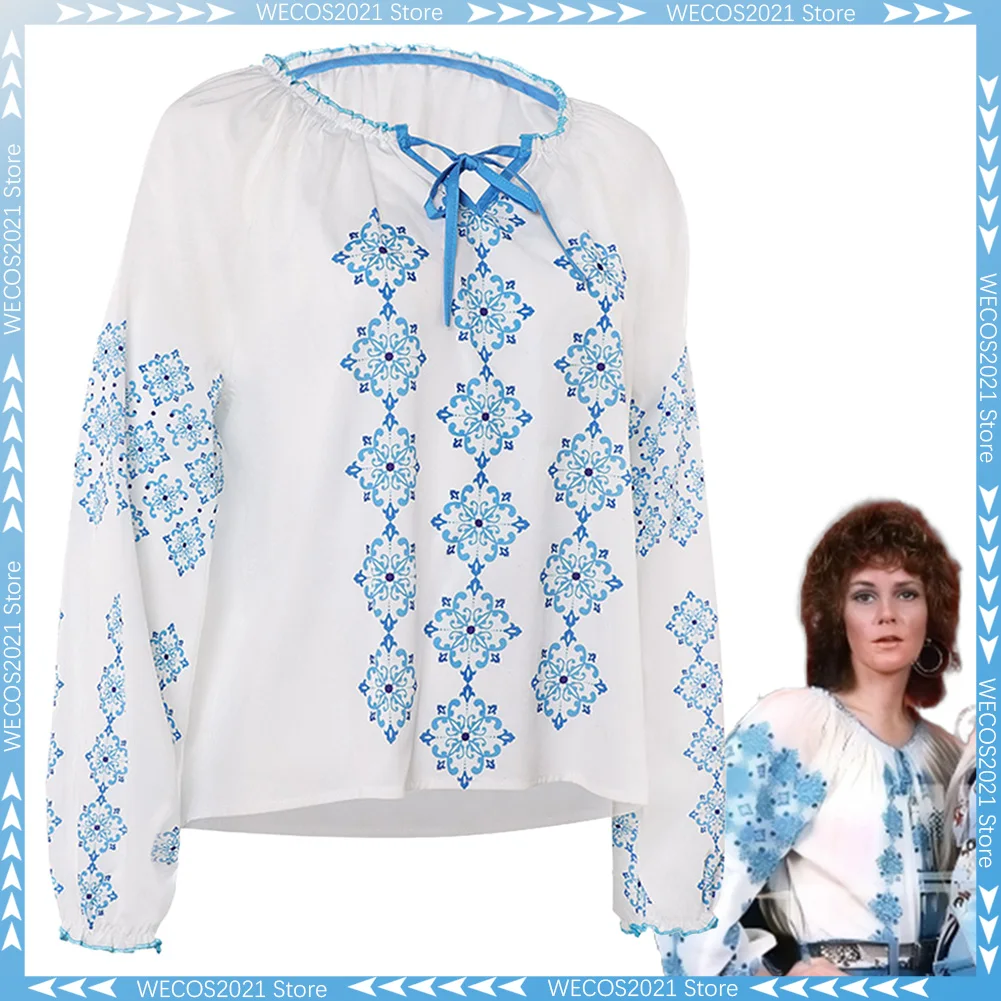 Disfraz de banda de Rock de los años 70, disfraz de Anni Frid, blusa Retro de fantasía, disfraz para mujeres adultas, trajes de fiesta de fantasía