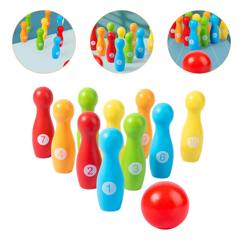 

Набор для детского боулинга: деревянный развивающий игровой комплект для дома, для совместных занятий родителей и детей, для развития координации