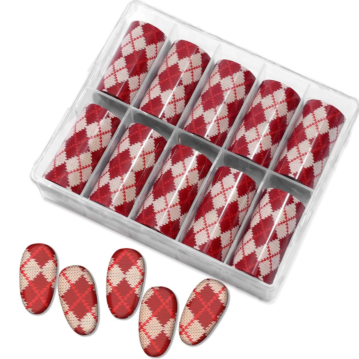 10 Rolls 4*100cm Luxury Brand Design Nail Foils 3D Nail Art Transfer Foil Press on Nails Manicure Tips DIY Decoration