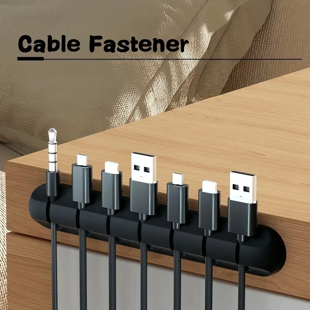 1/2/5pcs Desktop self-adhesive silicone cable organizer, multi-functional wire winding device, wall fixing device