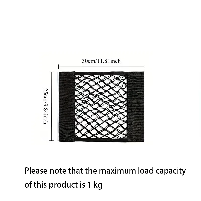 1 Set No-Drill Strong Adhesive Wall-Mounted Mesh Storage Bag, Ideal for Cabinet Doors, Car Trunks, Under Sink Areas, RV & Camper