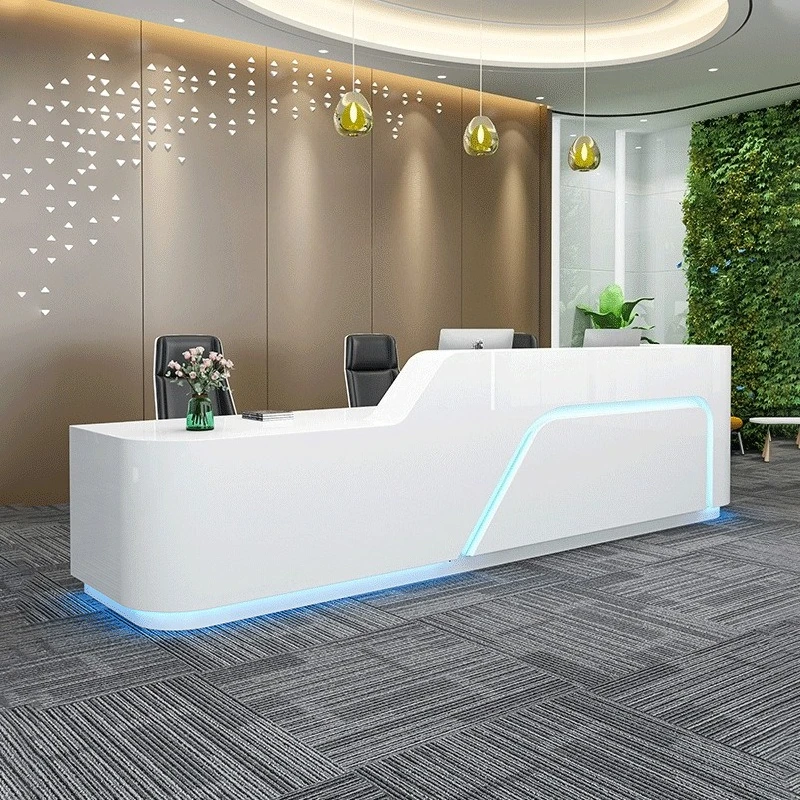 Painting front desk, reception desk, company bar, medical guide desk checkout page, curved beauty salon counter checkout page