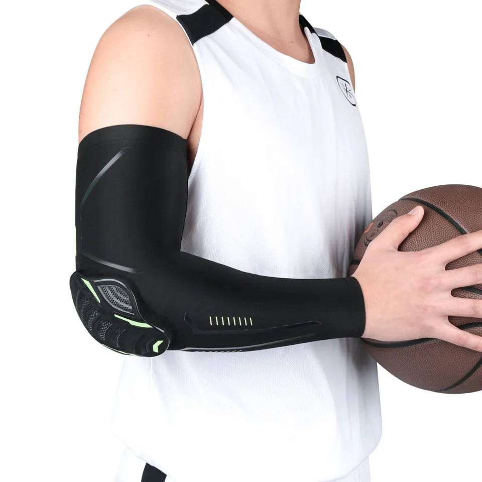 GTUBIKE 1 Stück elastische Basketball-Ellbogen- und Armprotektoren, stoßdämpfende Waben-Ellbogenschützer für Lauf- und Radsport – Detail 25