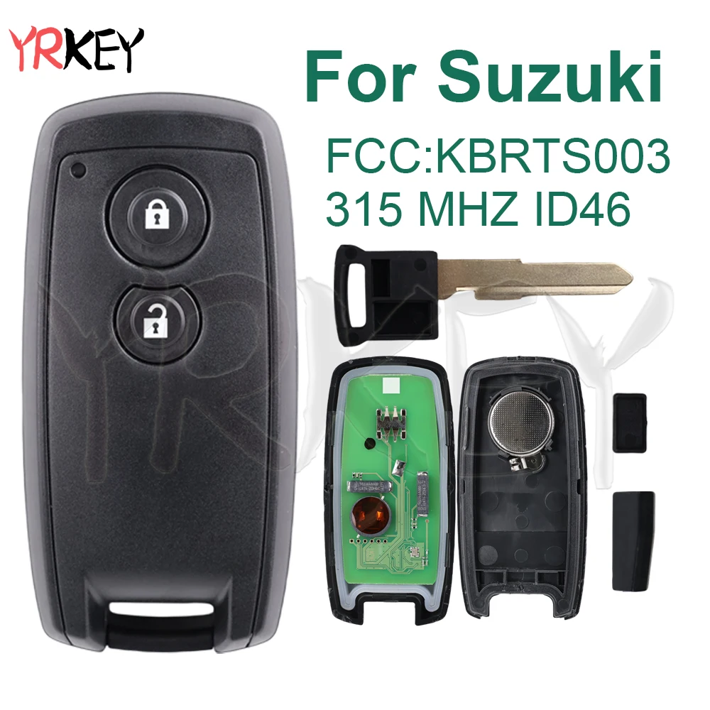 

315MHz FSK ID46 Remote Car Key For Suzuki Swift SX4 Grand Vitara HU133 Blade KBRTS003 2 Button Smart Key Fob CMIT ID:2005DJ0233