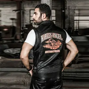 Plus size leather motorcycle vest best sale