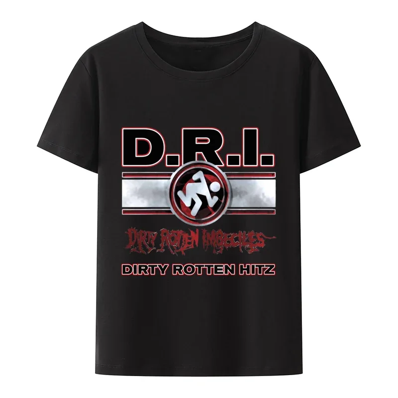 Dirty Rotten Imbeciles Band D.R.I. T Shirt Skanker Band Logo New   Mens Black Tshirt for Men Hip-hop  Men Clothing