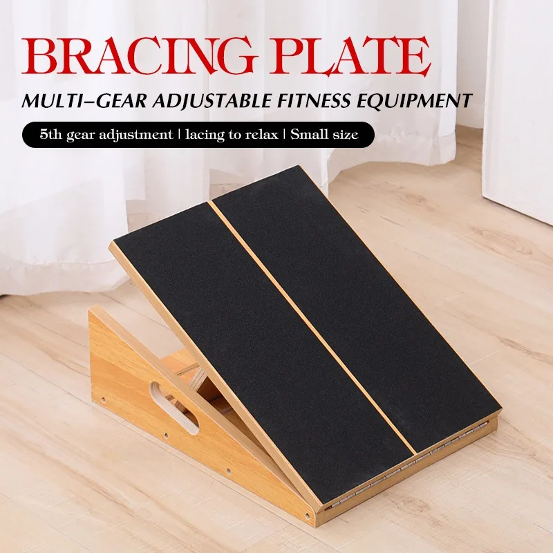 Wooden Adjustable Balance Board Leg Stretch Rehabilitation Yoga Trainer Standing Fitness Portable Core Workout Training Gear