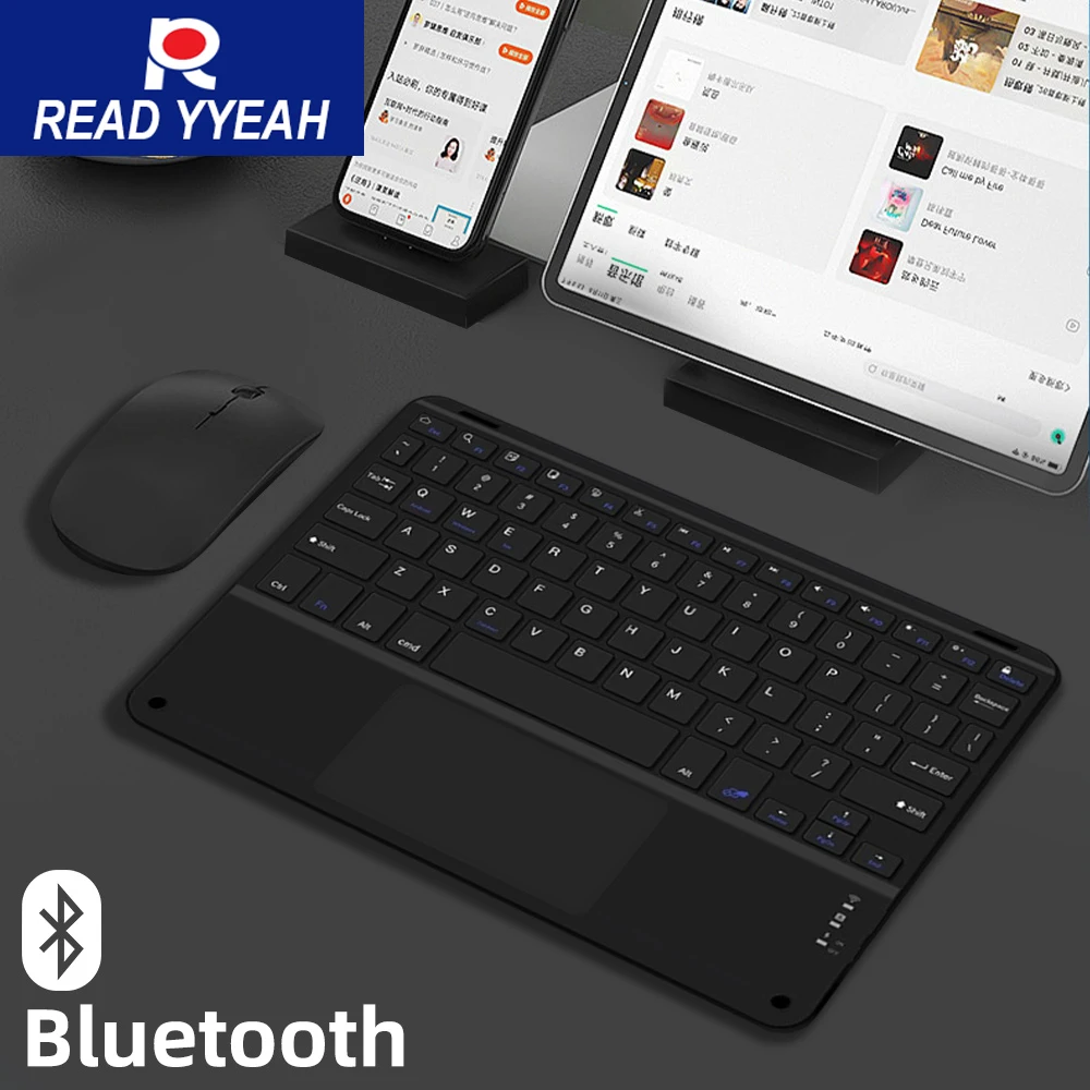 2025 Touch Wireless Keyboard With Mouse Rechargeable For iPad Samsung Android IOS Windows Multilingual Bluetooth Keyboard Hebrew