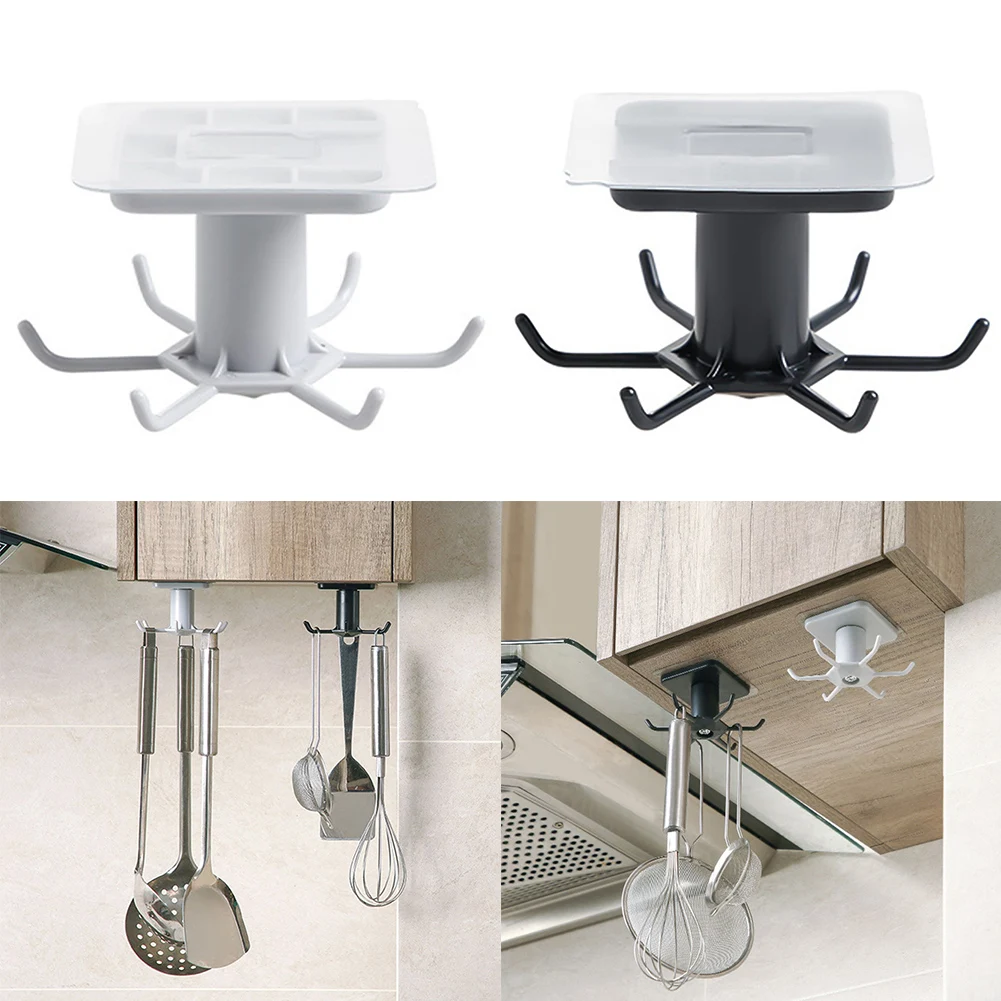 Kitchen Hook Multi-Purpose Hooks Degrees Rotated Rotatable Rack For Organizer And Storage Spoon Hanger For Kitchen Gadgets