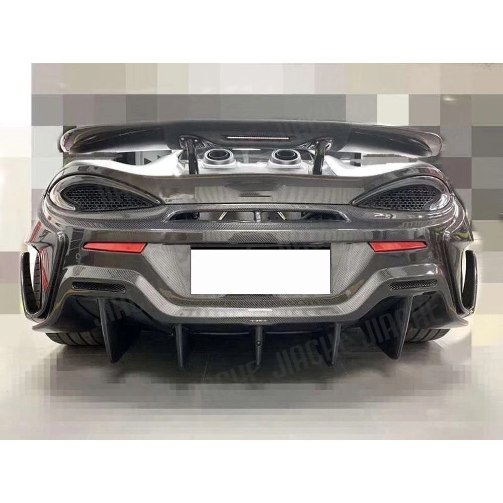 Dry Carbon Fiber Rear Bumper Lip Diffuser Side Splitters Spoiler For McLaren 540C 570S 570GT 600LT Body Kit