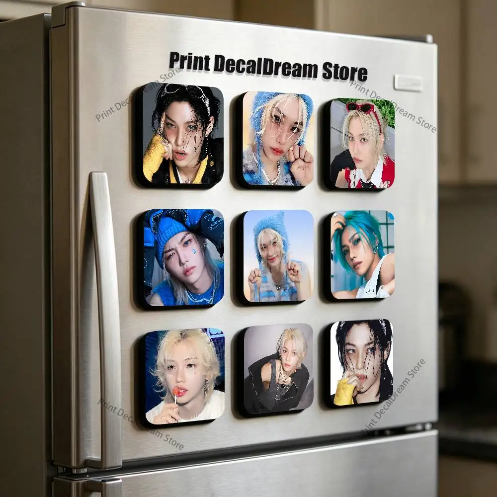 SKZ F-Felix Cute Cartoon Anime Refrigerator Magnets Soft Magnetic Heat Transfer Refrigerator Magnets Gift