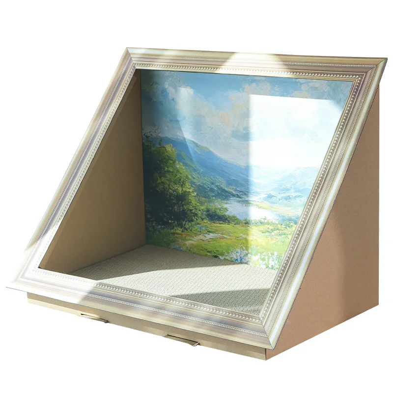 

Oil painting cat litter, corrugated cat scratching board cat litter two-in-one decorative photo frame