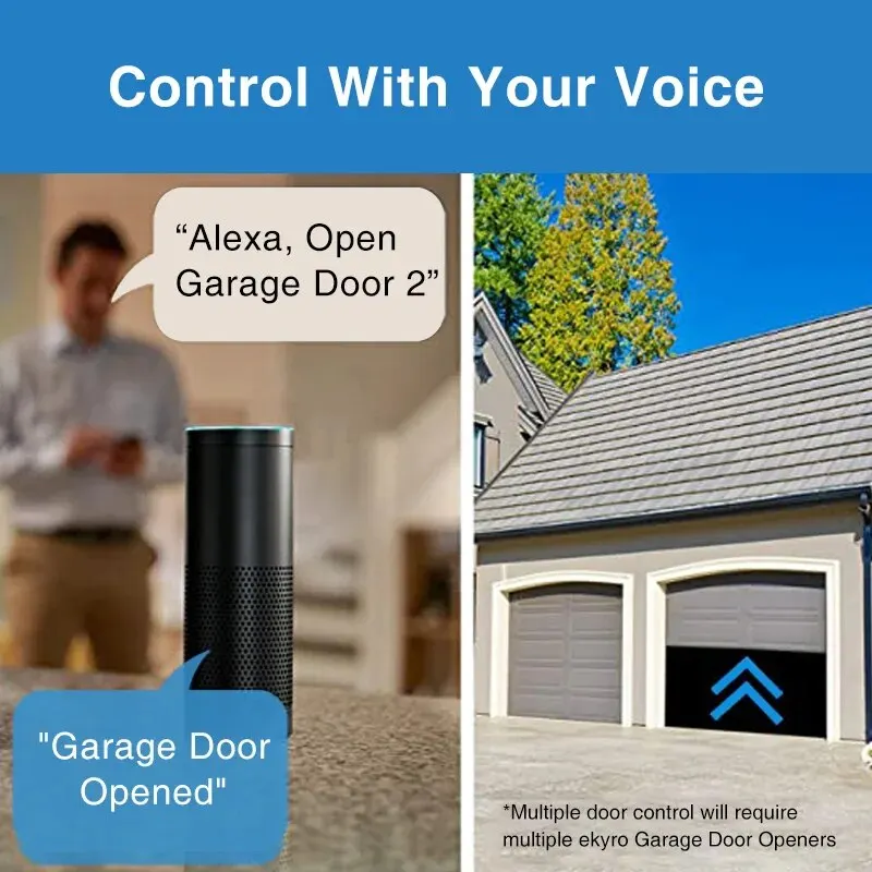 Smart WiFi Garage Door Opener Remote Tuya Smart Life App Control Work with Alexa and Google Assistant No Hub Needed Smart Home