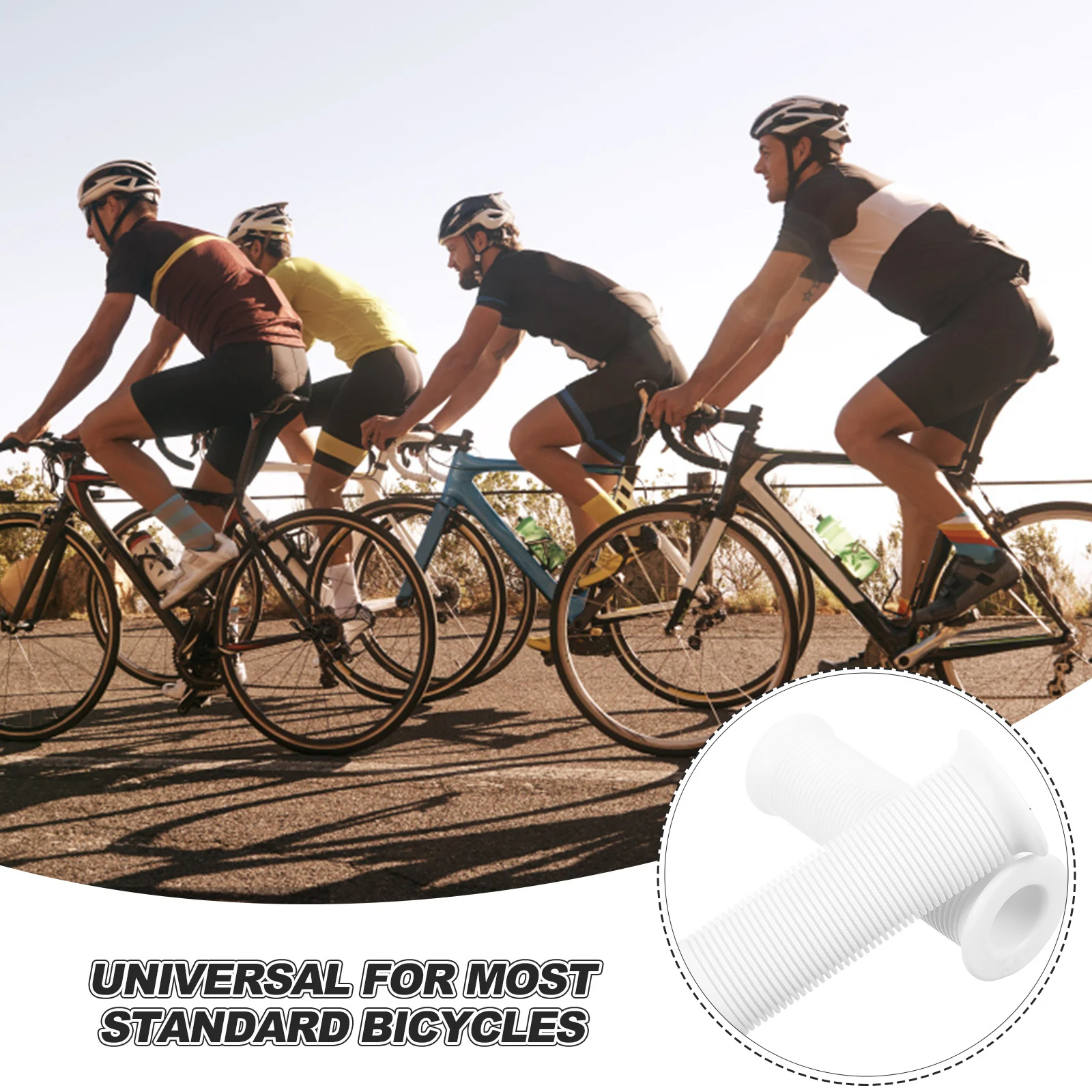 

1 Pair Motorcycle Rubber Handlebar Grips 25/28Mm Vintage Thread Non-Slip Shock Absorbing Comfortable For Bike Rain Handlebar