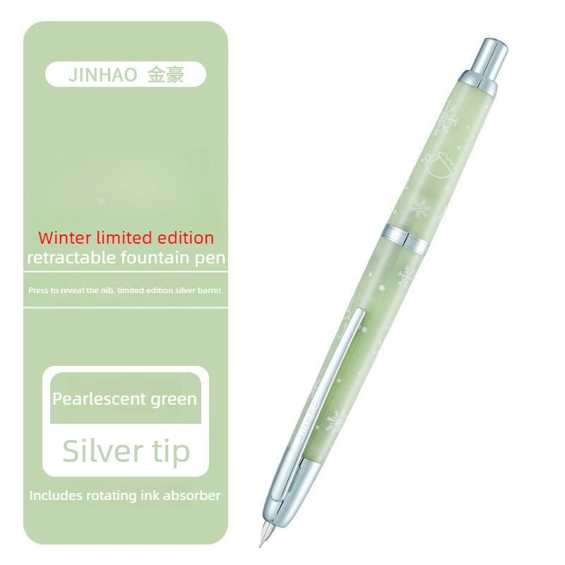 JINHAO 20 Press Fountain Pen Retractable EF F Nib Metal Black Writing Ink Pen with Converter School Office Supplies Stationery