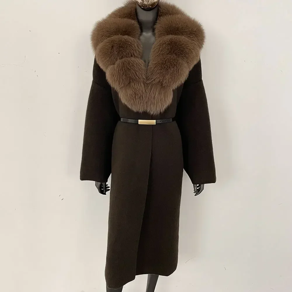 الموضة الطبيعية الثعلب الفراء الراكون الفراء سترة الإناث سترة الفراء الحقيقي جديد الخريف الشتاء الدافئة تريكو الملابس حزام معطف