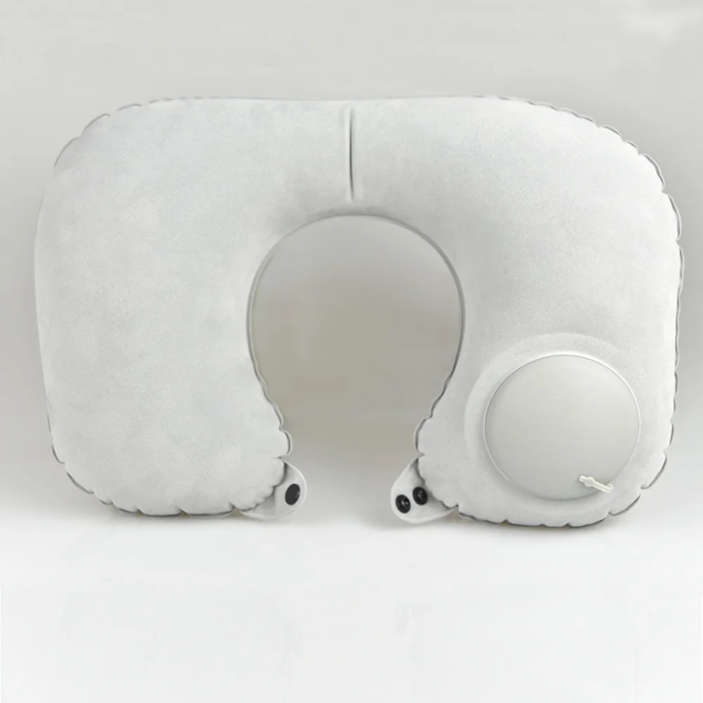 

HOLIDYOYO 2Pcs U Shaped Neck Pillow for Travel Airplane Car Portable Velvet Support Cushion with Inflator Bolsters