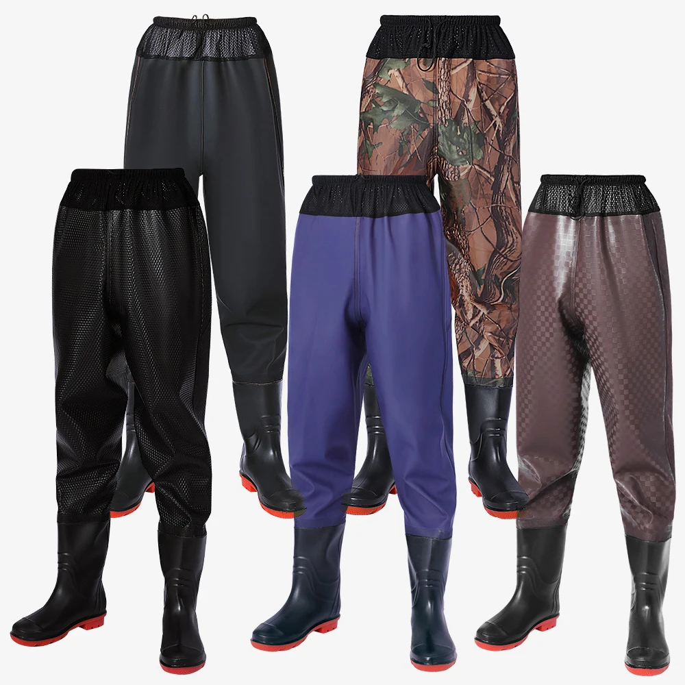 

2025 Fishing Wader Pants Waist-length Launching Pants Thickened Rain Pants Boots Men Women Waterproof Breathable Wading Clothes