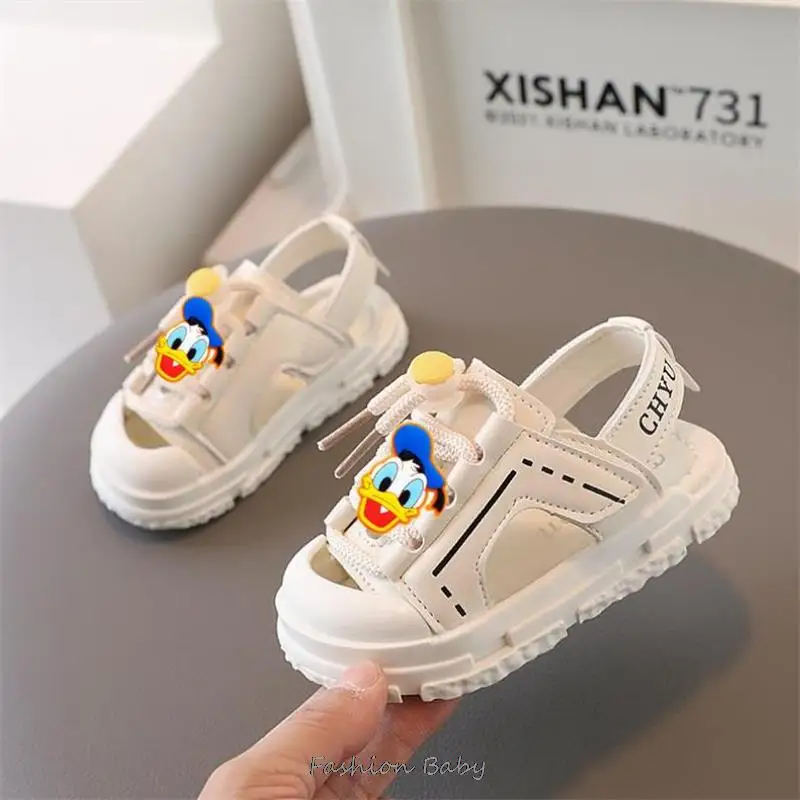 Disney Mickey Minnie Summer Boys Shoes Fashion Light Soft Flats Toddler Girls Sandals Infant Casual Beach Children Shoes Outdoor