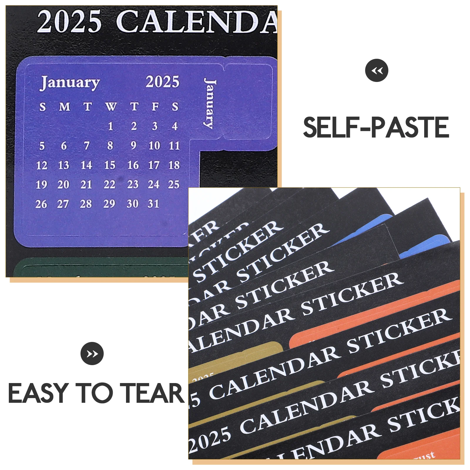 

12 Sheets 2025 Planner Labels Calendar Stickers Notebook Decor Tabs Gel Pen Writing Office School Portable Use