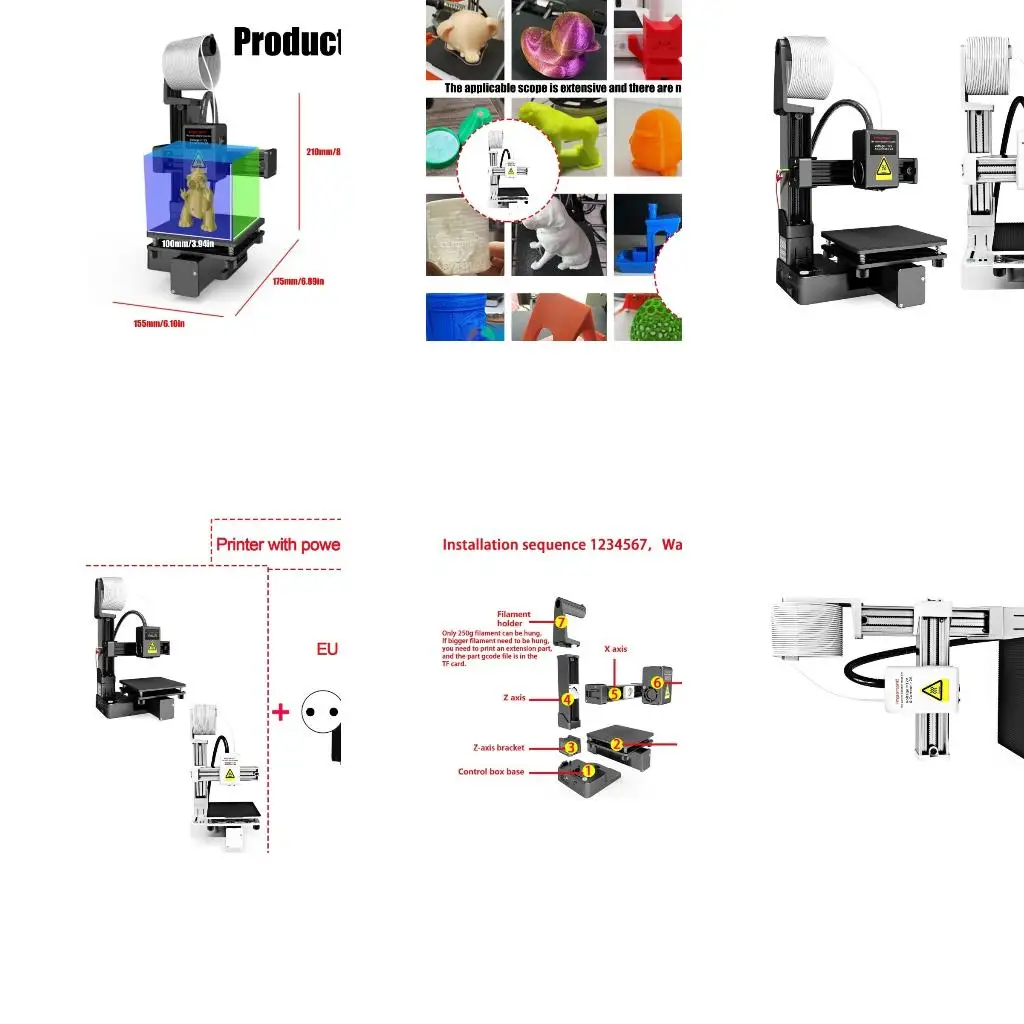 Quiet 3D Printer Lightweighted Entry Level Printer For Beginners Featuring Button Print Control
