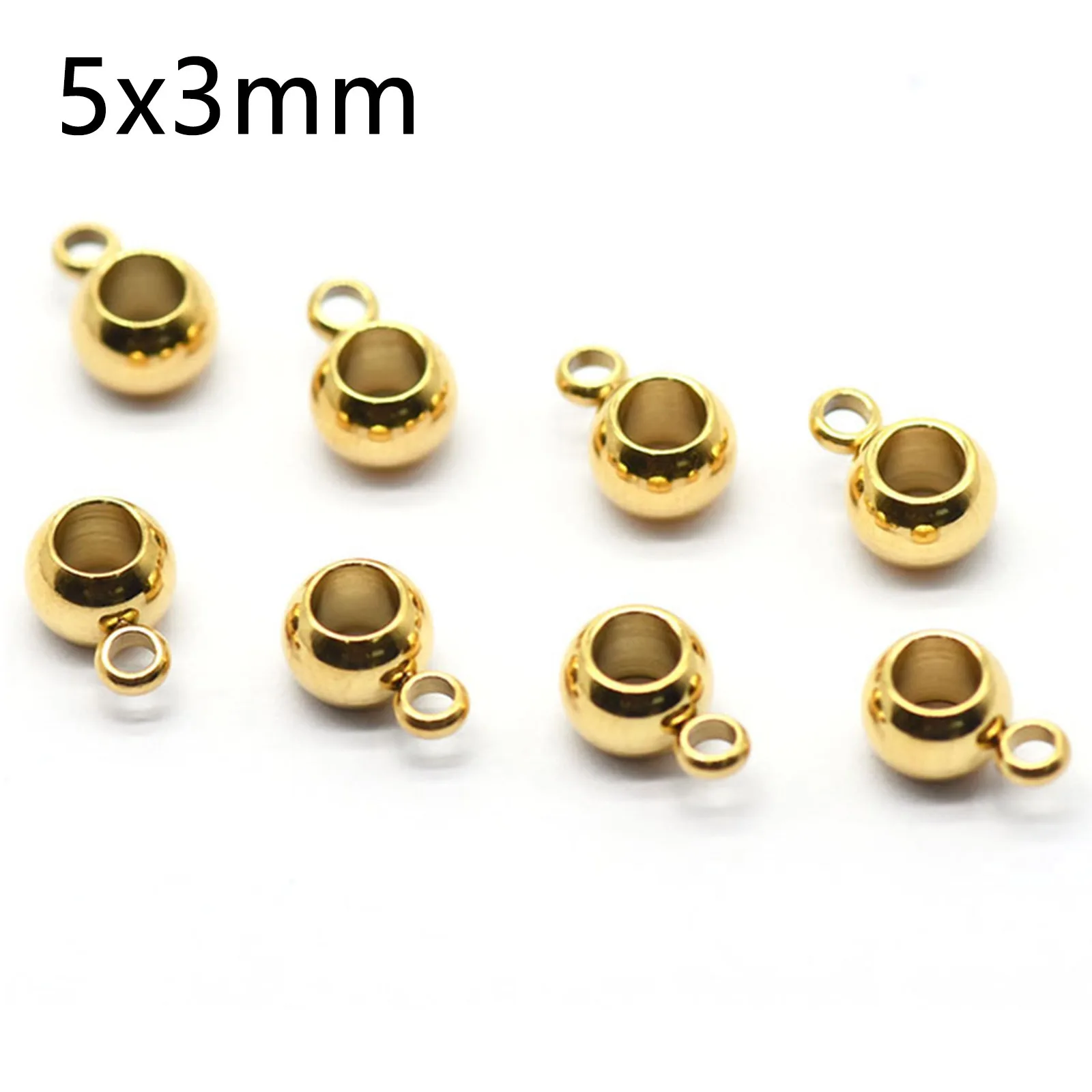 10pc/lot 304 Edelstahl Gold Farb verbinder Kaution Perlen passen Charm Armband Anhänger für Schmuck herstellung Ergebnisse 5-8mm Durchmesser. – Detail 6
