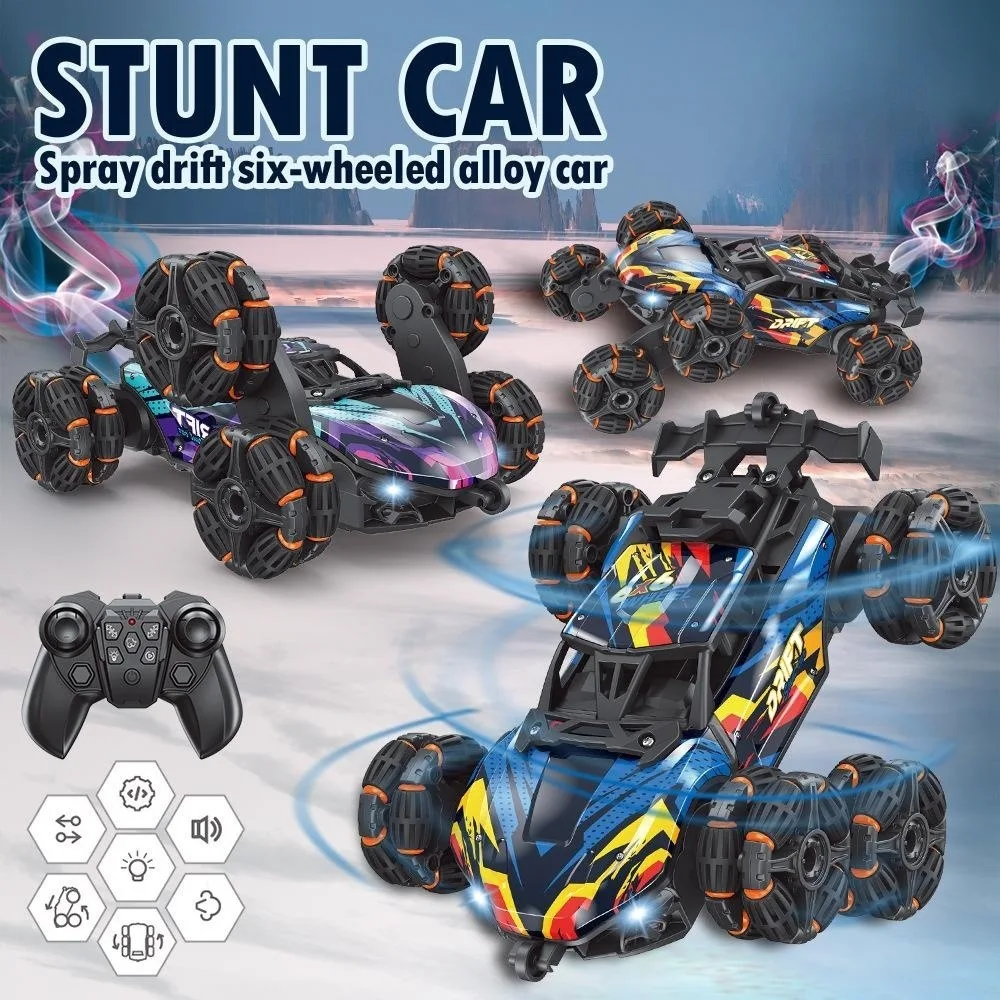 

Hot Selling Six Wheel Swing Arm Stunt Car 360 ° Swing Arm Six Wheel Spray Deformation Car Remote Control Drift Climbing Car