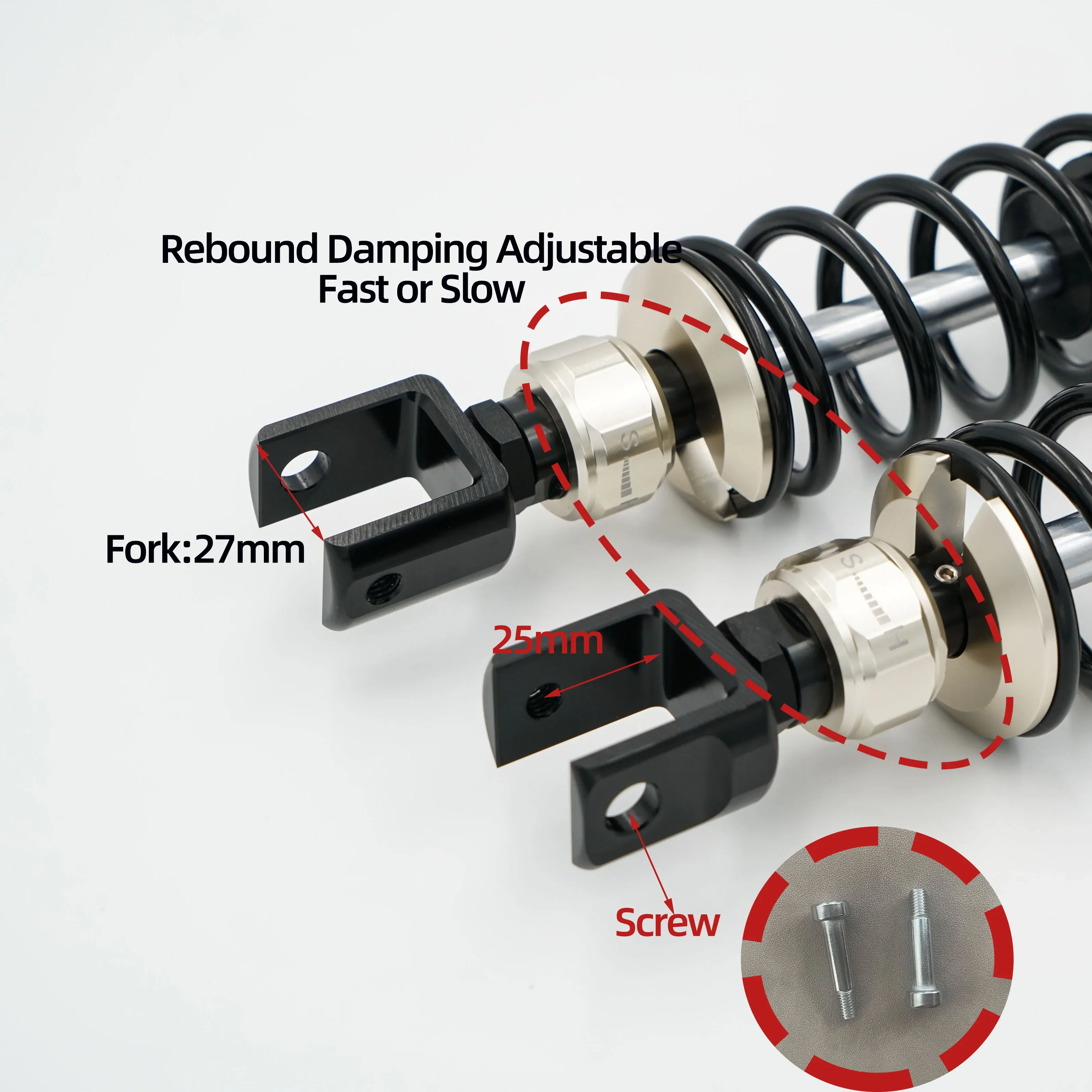 

Fork 8mm Black Rear Shocks for Honda CL300,CL500,Zontes 350D,350E,Cyclone RT3,Joymax Z300,Cruisym 300,Voge SR250GT,Cyclone RE3