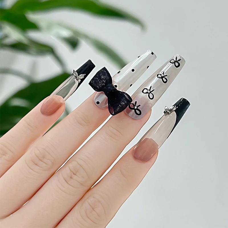 10Pcs Organza Bow Lovely Nail Decoration Lace Stereoscopic Nail Accessories Nail Painting Nail Salon DIY Nail Art