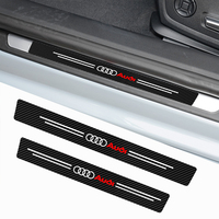 4Pcs Carbon Fiber Car Door Sill Protector Threshold Sticker For Audi Sline A1 A3 A4 A5 A6 C7 A7 A8 B8 B9 B6 C6 Q2 Q3 Q5 Q7 TT RS